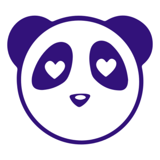 Heart Eyes Panda Decal (Purple)